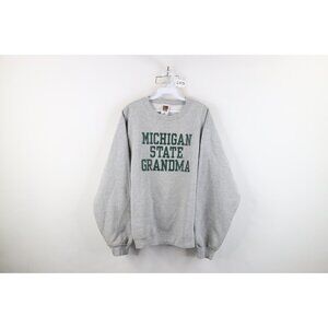 Vintage 90s Womens Medium Spell Out Michigan State University Grandma Sweatshirt